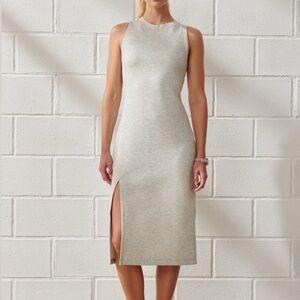 EUC🩶Abercrombie YPB neoKNIT Column Midi Dress Small Heather Gray